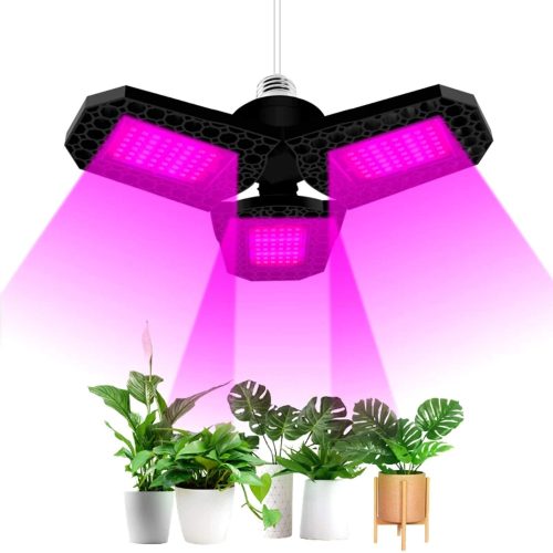 108LED-es háromágú kihajtható növénynevelő lámpa, E27, LED UV fény