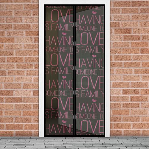 Szúnyogháló függöny ajtóra mágneses 100x210 cm - Love feliratos